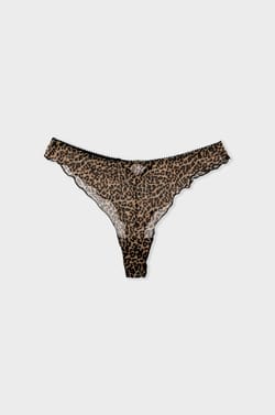 Tanga de tul leopardo;${refinementColor}