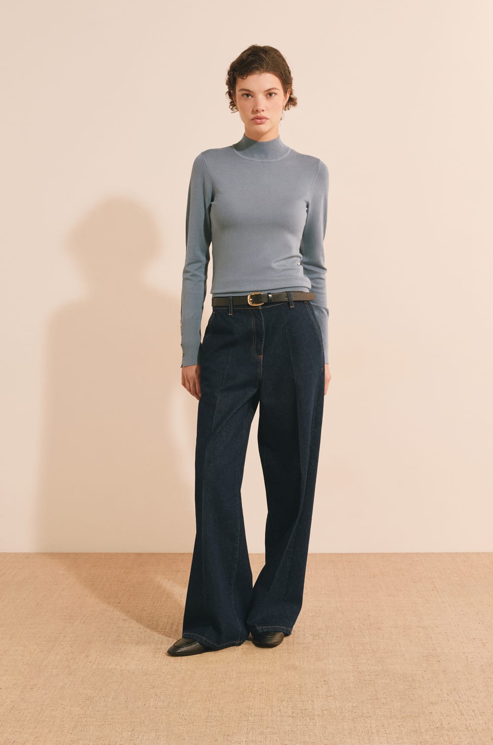 Pull en maille fine &agrave; manches mi-longues;${refinementColor}