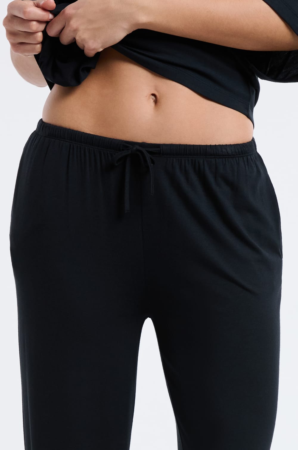 Pantalon de pyjama large en modal;${refinementColor}