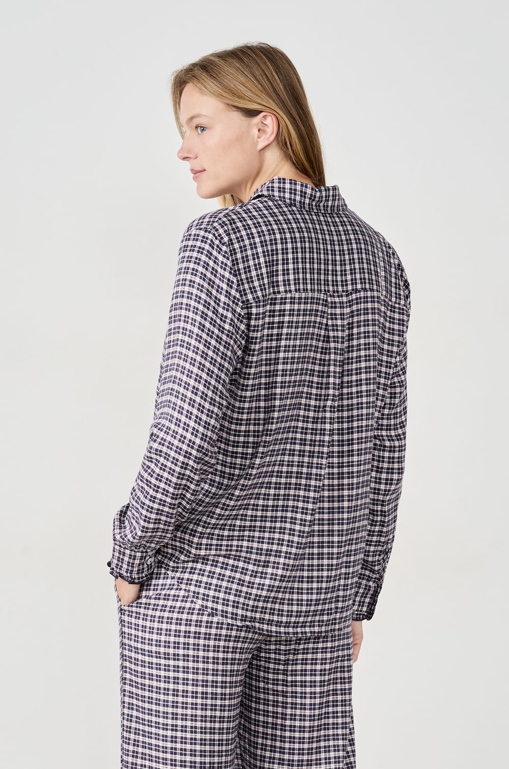 Chemise de pyjama à carreaux;${refinementColor}