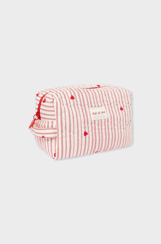 Neceser estampado con motivos de corazones y algod&oacute;n;${refinementColor}