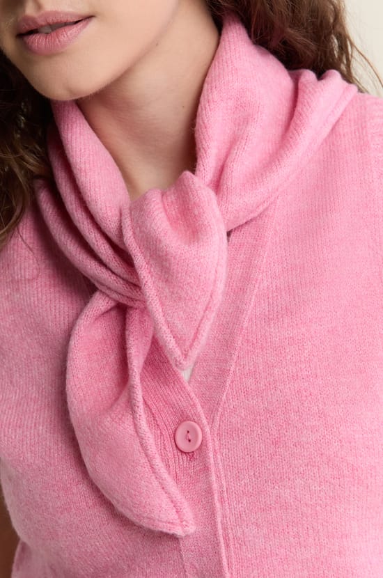 Gilet sans manches en tricot avec foulard;${refinementColor}