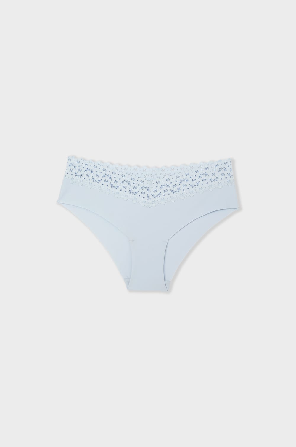 Hipster V-shape en microfibre et dentelle;${refinementColor}
