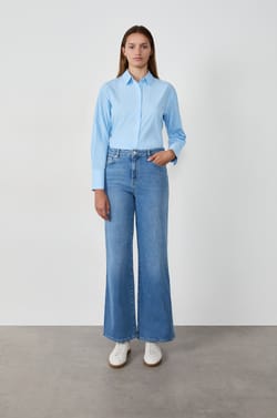 Straight cotton jeans;${refinementColor}