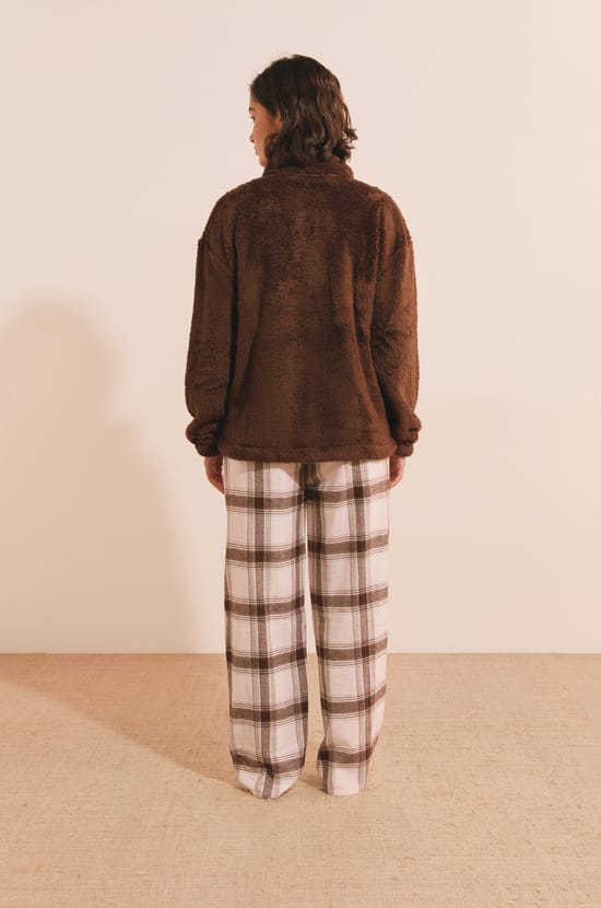 Ensemble de pyjama 3 pi&egrave;ces avec bas en coton &agrave; carreaux;${refinementColor}
