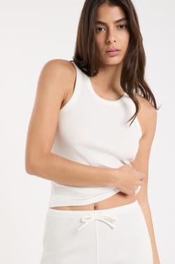 Round Neck Pyjama Tank Top with Cotton;${refinementColor}