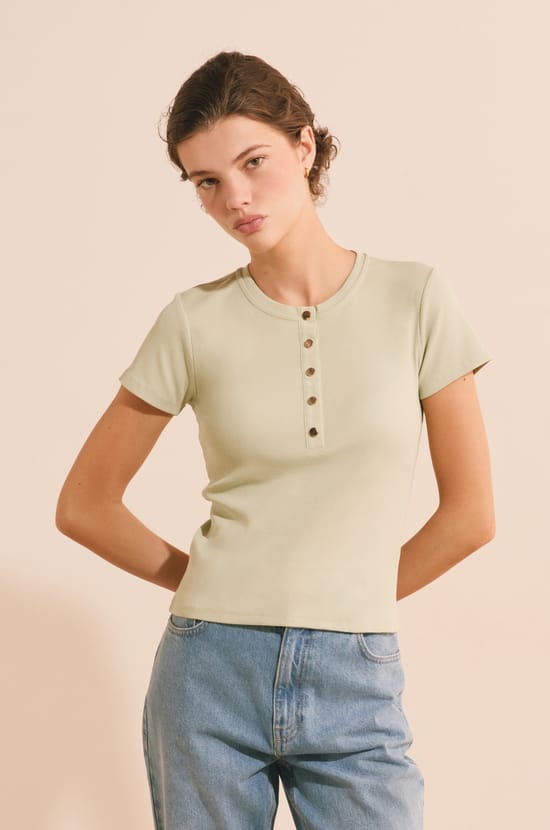 T-shirt manches courtes en coton;${refinementColor}