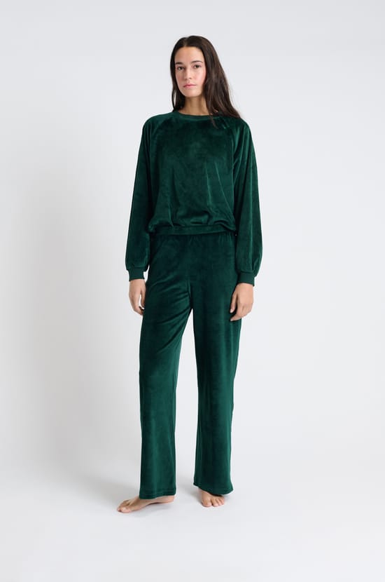 Pantalon de pyjama en velours;${refinementColor}