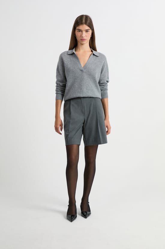 Pull col polo en cachemire;${refinementColor}
