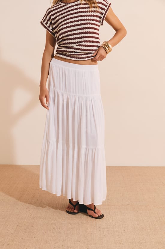 Jupe longue fluide &agrave; panneaux;${refinementColor}