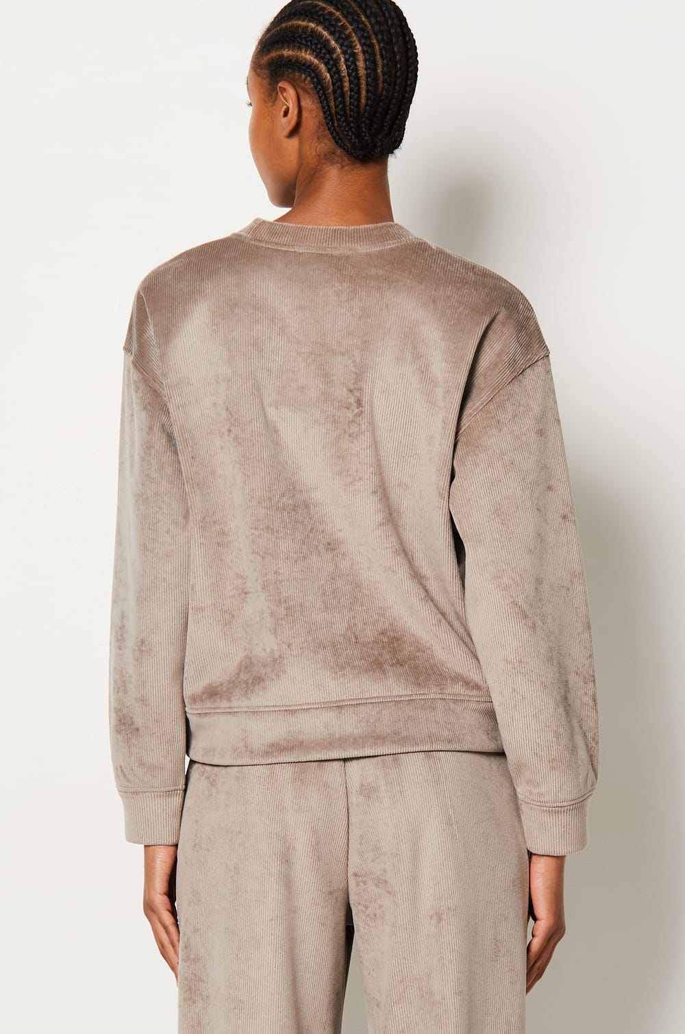 Geripptes Pyjama-Sweatshirt;${refinementColor}