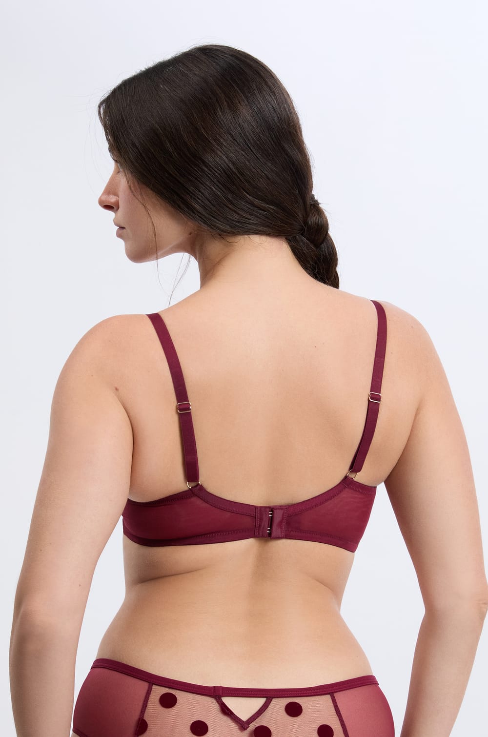 Bra No.9 - Balconette in flocked tulle;${refinementColor}