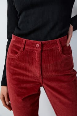 Straight-cut velvet trousers;${refinementColor}