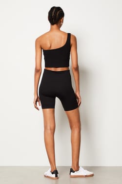 Ribbed Asymmetric Bralette - Light Support;${refinementColor}