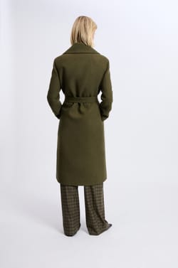 Manteau long ceinturé avec laine;${refinementColor}