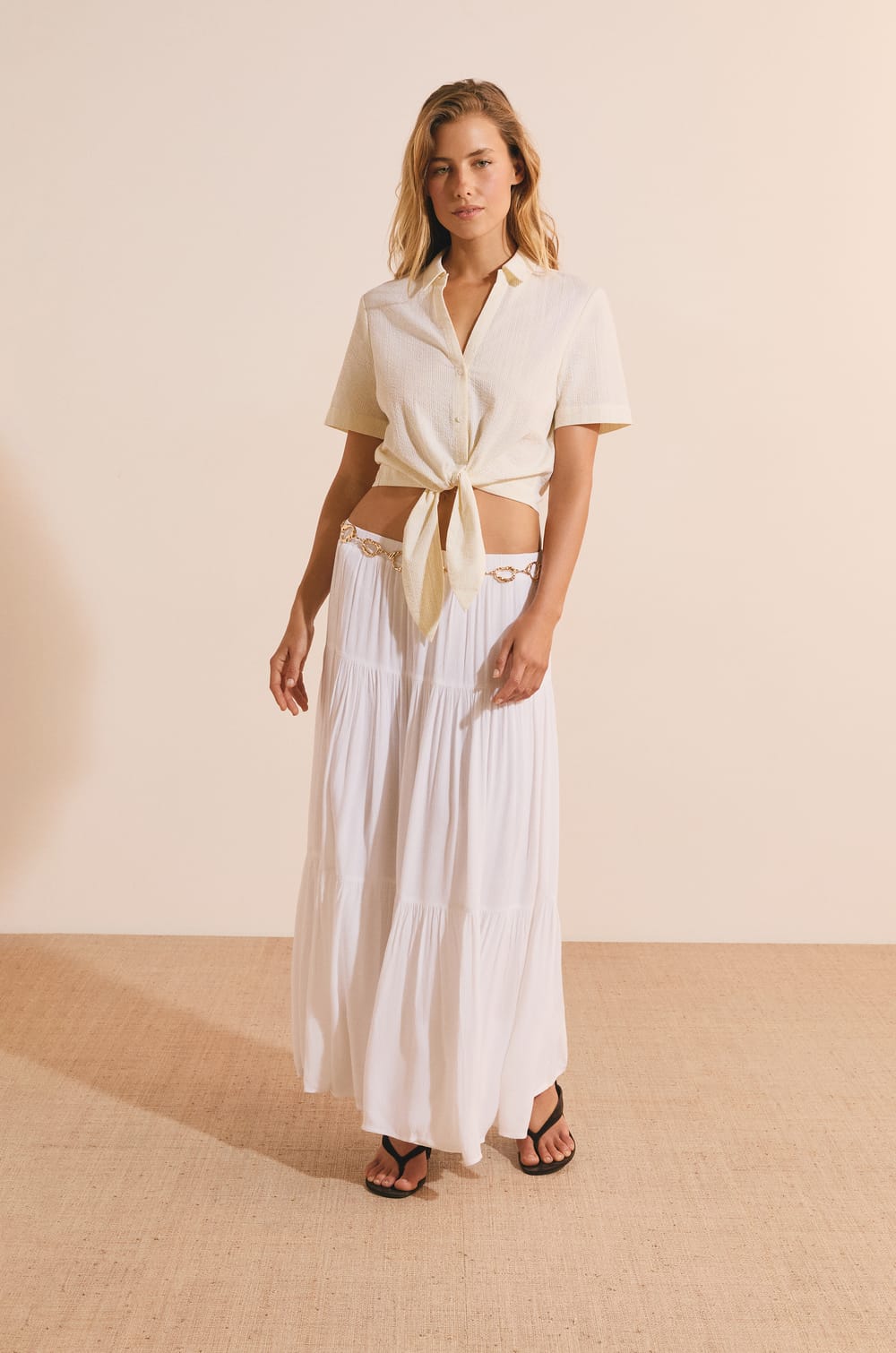 Chemise courte en coton;${refinementColor}