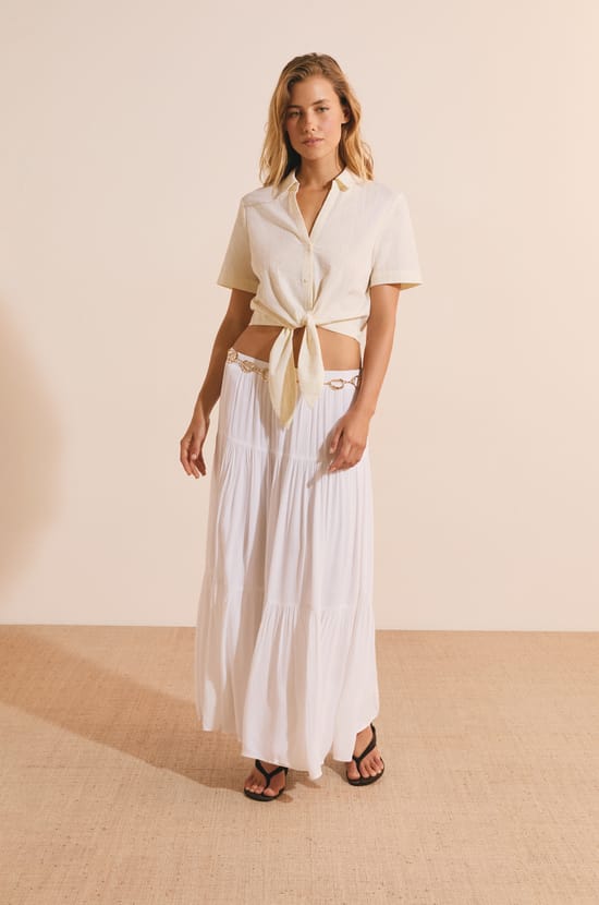 Chemise courte en coton;${refinementColor}