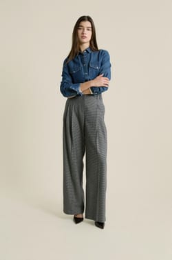 Camisa manga larga efecto denim;${refinementColor}