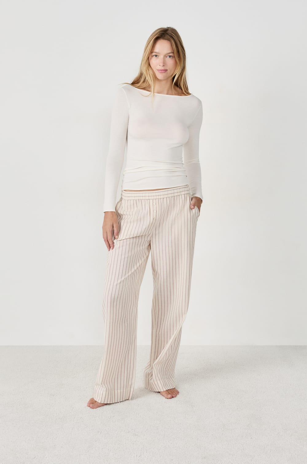 Pantalon de pyjama &agrave; rayures;${refinementColor}