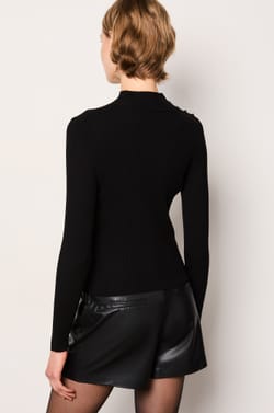 Ribbed Sweater with Button Details;${refinementColor}