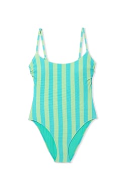 Striped One-Piece Swimsuit;${refinementColor}