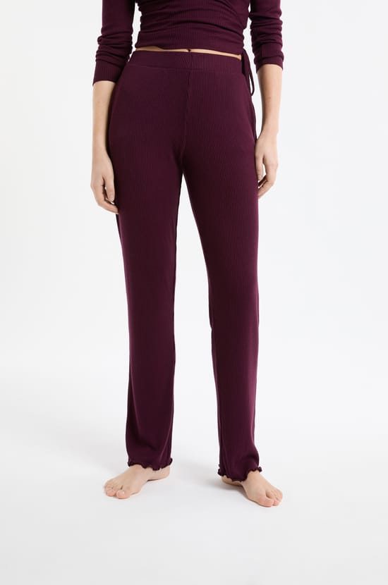 Straight Pyjama Trousers;${refinementColor}