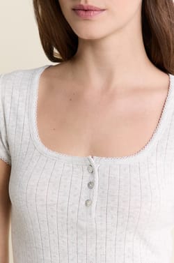 Pyjama T-shirt korte mouwen van katoen;${refinementColor}