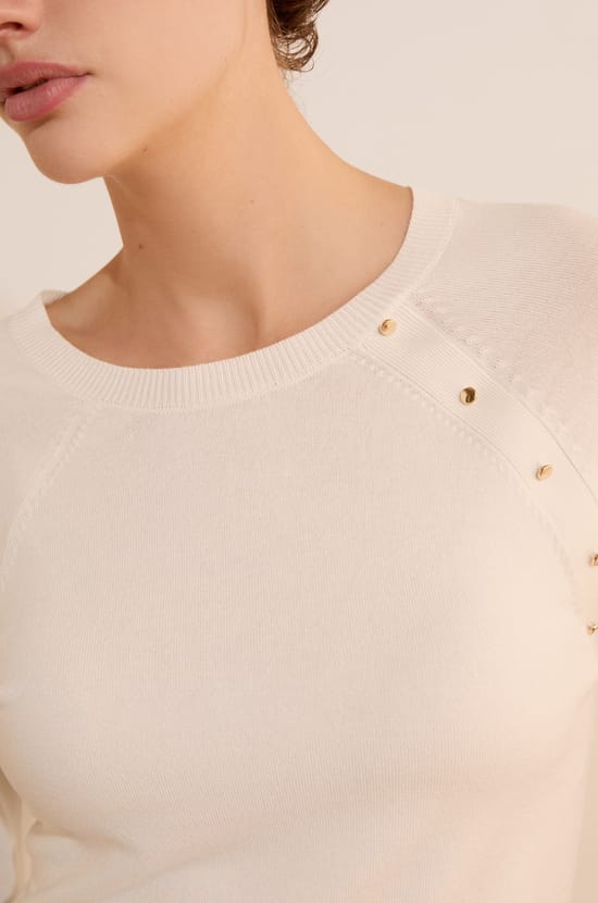 Pull en maille fine &agrave; manches mi-longues;${refinementColor}