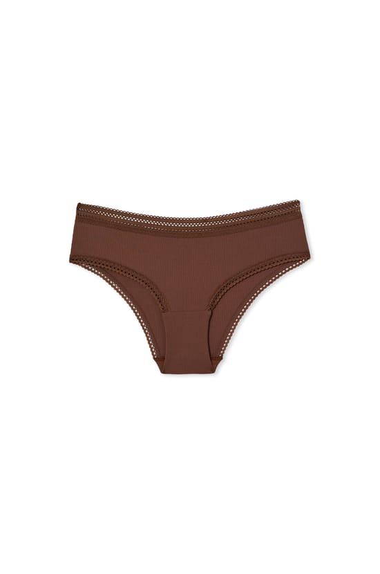 Shorty en microfibre avec d&eacute;tails dentelle;${refinementColor}