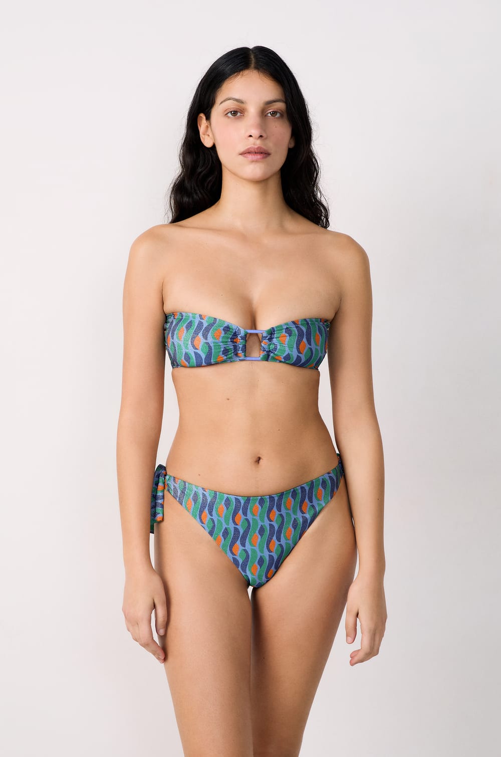 Bikini brésilien à nouer bas de maillot pailleté;${refinementColor}