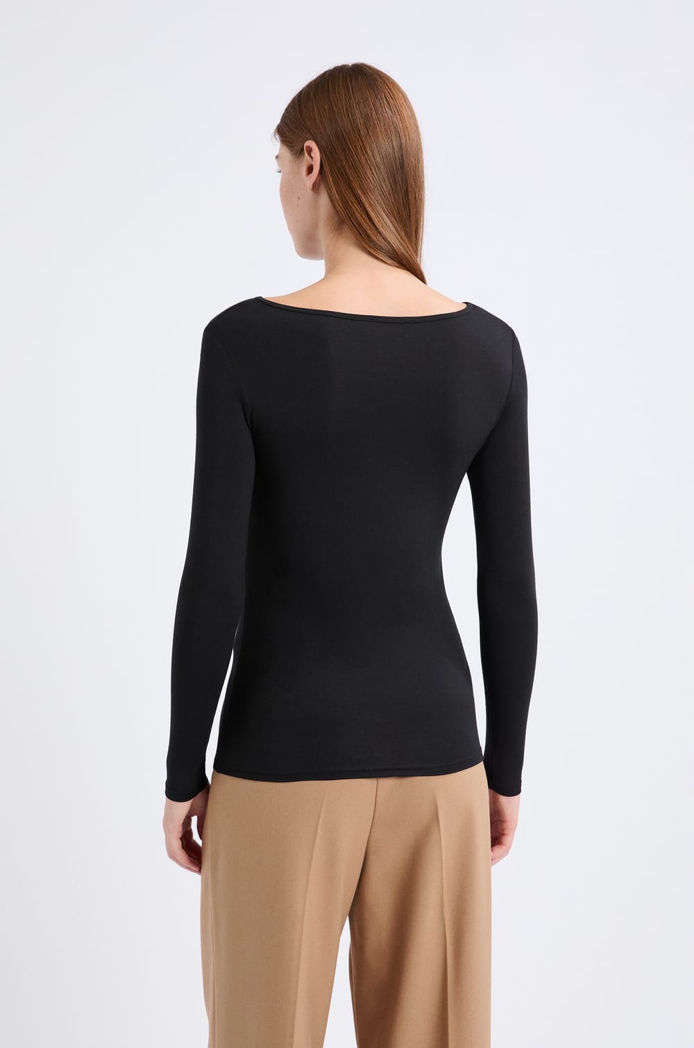 T-shirt col bateau manches longues maille thermique;${refinementColor}