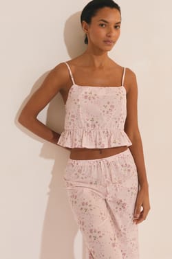 Pantalon de pyjama &agrave; motifs fleuris;${refinementColor}