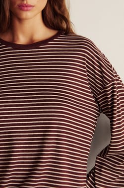 Striped Pajama Sweatshirt;${refinementColor}