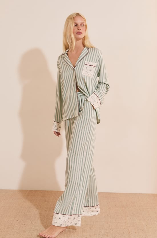 Pantalon de pyjama &agrave; rayures;${refinementColor}