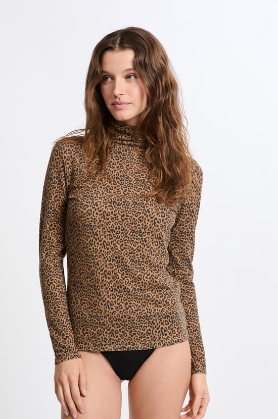 T-shirt thermique col roulé avec cachemire;${refinementColor}