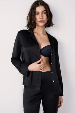 Chemise de pyjama en soie;${refinementColor}