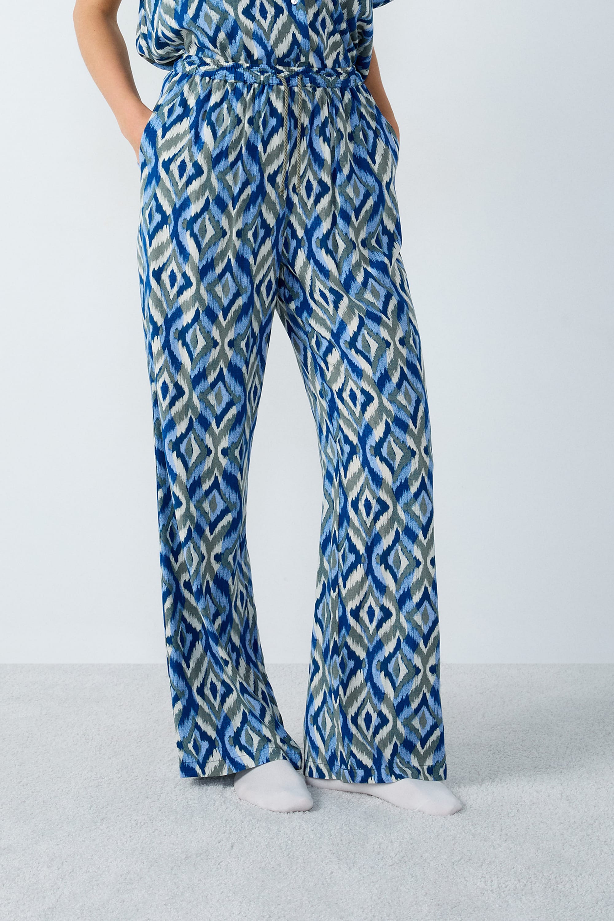Pantalon de pyjama évasé à motifs
