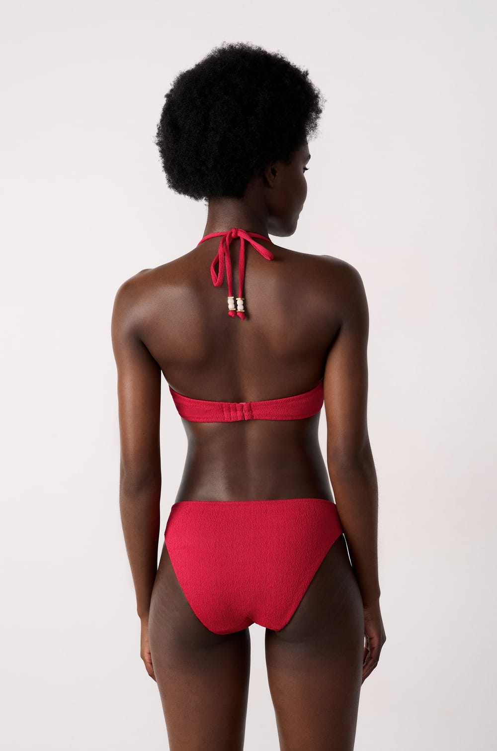 Glittery Triangle Bikini Top;${refinementColor}