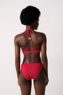 Glittery Triangle Bikini Top;${refinementColor}