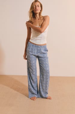 Pyjama Trousers with Croissant Print;${refinementColor}