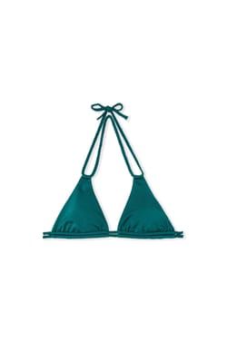 Iridescent Triangle Bikini Top with Ties;${refinementColor}