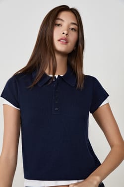 Polo manches courtes à boutons;${refinementColor}