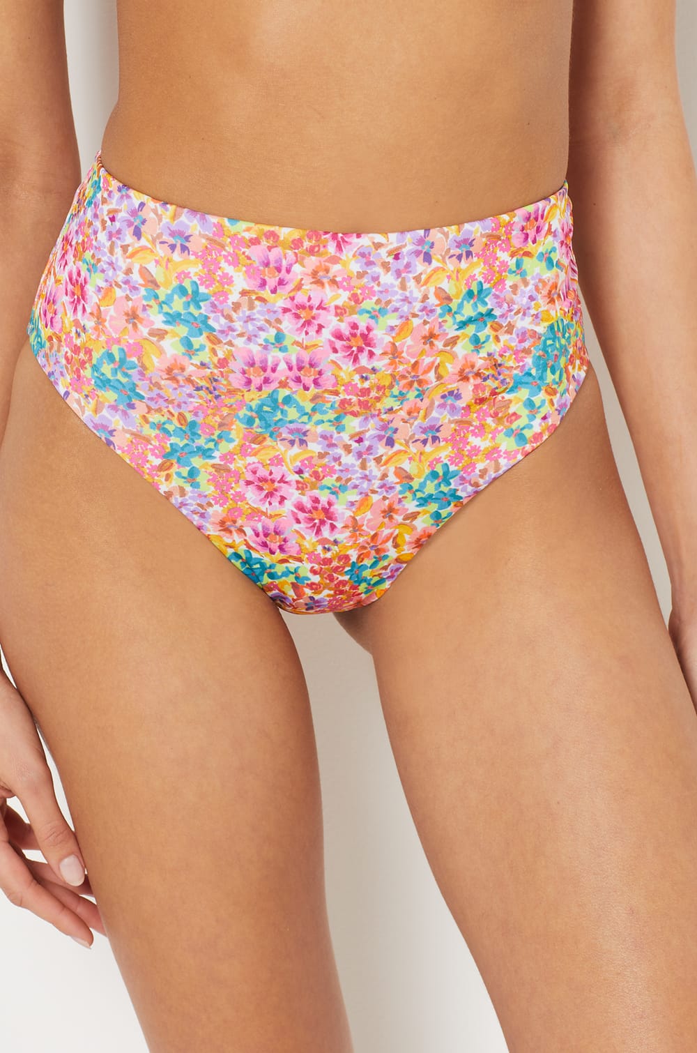 Culotte taille haute bas de maillot imprimé fleuri;${refinementColor}