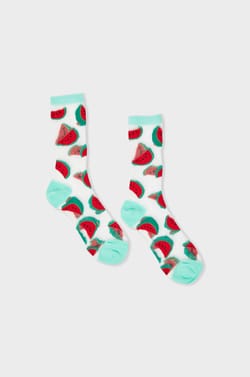 Chaussettes transparentes à motifs pastèques Coucou Suzette;${refinementColor}