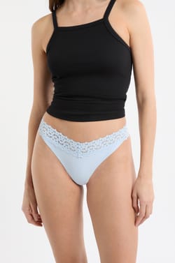 Tanga in Microfiber and Lace;${refinementColor}
