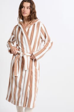 Peignoir mi-long à rayures;${refinementColor}