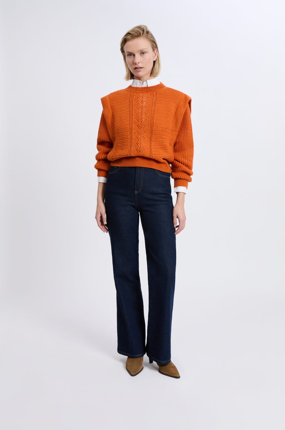 Pull à épaulettes avec laine;${refinementColor}