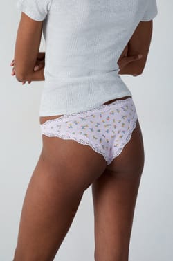 Cotton Brazilian brief with lace details;${refinementColor}