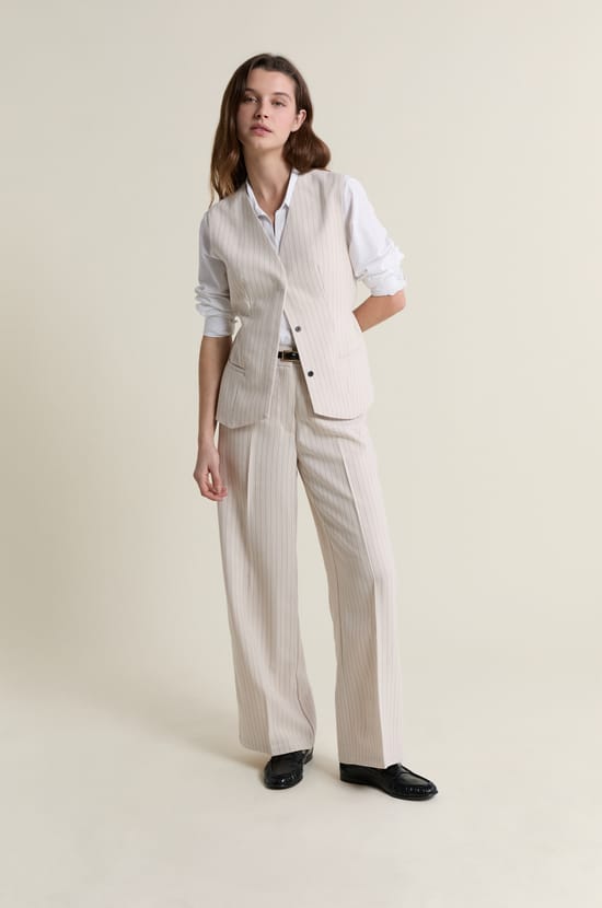 Gilet sans manches &agrave; rayures;${refinementColor}