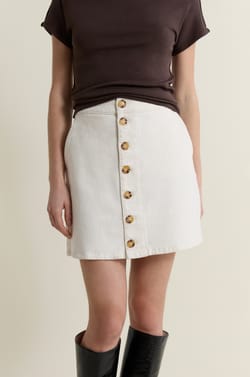 Jupe en coton boutonn&eacute;e;${refinementColor}